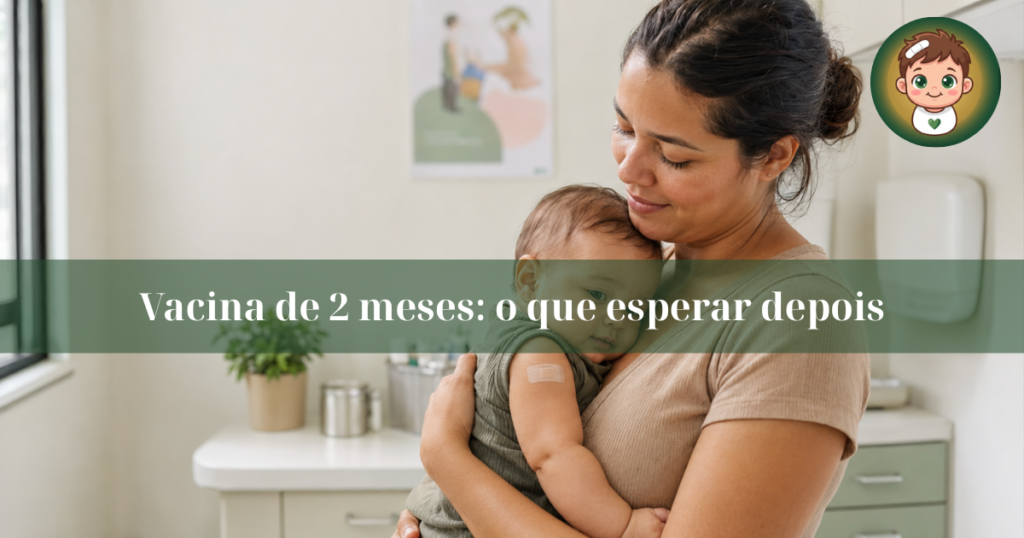 mãe confortando bebê após vacina de 2 meses reações o que esperar