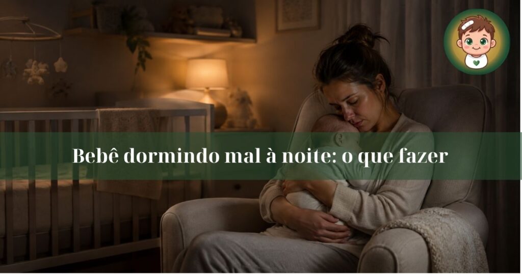 mãe cansada de madrugada com bebê dormindo mal à noite o que fazer