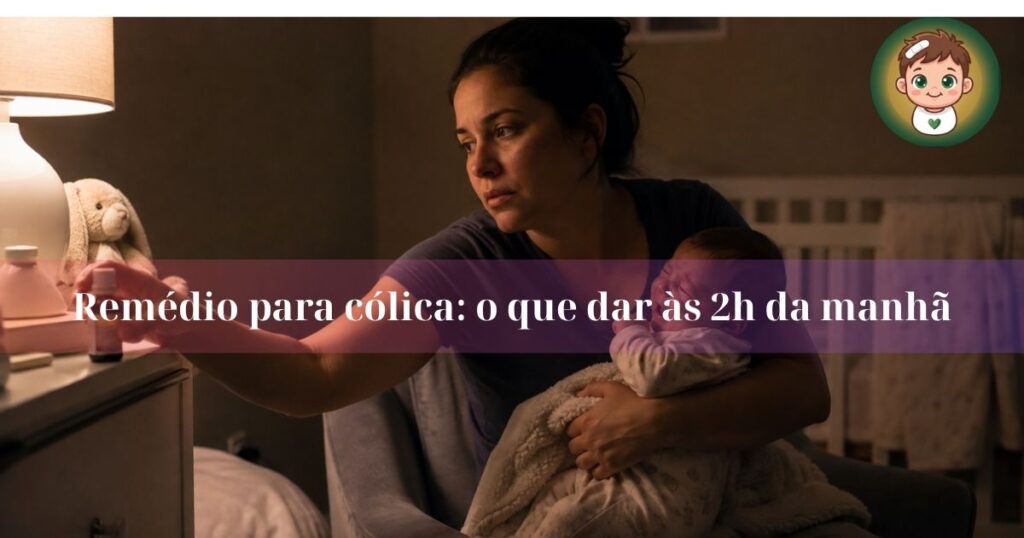 mãe segurando bebê com cólica de madrugada buscando remédio para cólica de bebê